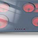 30 Inch Electric Cooktop - 4 Burner Built-in Electric Stove 30In 6600W, Radiant Ceramic Stove with Dual Zone, Metal Frame, Child Lock, Timer, 220V Hard Wired, Satin Grey