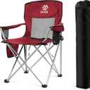 Elevon Camping Chair, Portable Folding Outdoor Chair with Arms, Cup Holder and Carry Bag