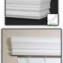 Faux Wood Blinds Valance for Horizontal and Venetian Blinds (Hidden Valance Clips Included). Inside or Outside Mount - Custom Made to Your Size (Color: White) - Royal Crown Cornice