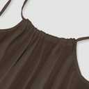 Womens Summer Casual Sleeveless Backless Cami Sundress 2026 Vacation House Dress (Brown)