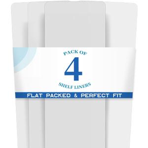 BRIAN & DANY Wire Shelf Liner 16" X 48", Heavy Duty Shelf Liners for Wire Shelving, Waterproof Protector Mats, Set of 4, Transparent