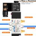 Pneumatic Solenoid Valve 1/4" NPT AirTAC 4V210-08 DC12V Single Coil Pilot-Operated Electric 2 Position 5 Way Connection Type Junction Box
