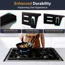 Stove Gap Covers Stainless Steel, Stove Gap Filler, Range Trim Kit for Stove, Counter and Oven, Easy Clean with Heat Resistant, Retractable from 13.8" to 27.5", Width 0.79", Black, 2Pcs