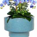 Ceramic Planters 13 Inch, Honeycomb Ceramic Pots for Plants Indoor Outdoor, Round Plant Pot with Drainage Hole, Large Planter Flower Pot, Reactive Glaze Blue
