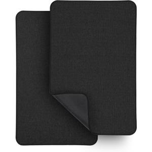 Bath Mat,Ultra Thin Bathroom Runner Rugs,Large Bath Mats for Bathroom,Quick Dry,Non-Slip,Machine Washable,Low Pile,Bath Rug,Shower Outside,Sink,Home Decor Accessories.Black,1'5"x2'3"(2 Pack)