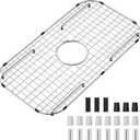 Sink Bottom Grid 27-1/2" x 14-1/4", Centered Drain with Corner Radius 3-1/2",Sink Rack for Bottom of Sink Grid Accessoriesfor Single Bowl Sinks