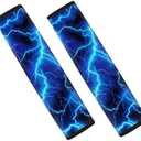 Forchrinse Lightning Car Seat Belt Cover 1 Pair, Soft Seatbelt Shoulder Strap Pads Cushions for Car, Truck, SUV, Camera, Backpack