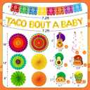 22Pcs Taco Bout a Baby Decorations Banners Paper Fans Hanging Swirls Mexican Fiesta Cinco De Mayo Birthday Baby Shower Party Decor Supplies