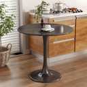 24 inch Small Round Dining Table for 2-4 People, Mid Century Modern Wood Tulip Table for Kitchen, Living Room, Restaurant, Office, Cafe, Black