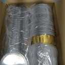 Ruckae 100 PCS 8 oz Round Mini Baking Cups with Lids,Mini Loaf Pans with Lids,Disposable Aluminum Foil Ramekins Baking Cups for Birthday Party Weddings (Gold, 8oz)