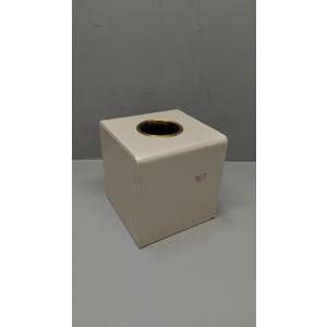 Square Tissue Box Cover with Magnetic Closure, Luxury PU Leather Tissue Holder for Bathroom, Countertop, Office Biege