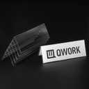 QWORK Clear Acrylic Name Plate Holders for Desk - 8.5" x 3", 24 Pack Double-Sided Sign Frames with V-Shaped Base