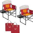SUNNYFEEL Heated Camping Directors Chair, Heavy Duty,Oversized Portable Folding Chair with Side Table, Pocket for Beach, Fishing,Trip,Picnic,Lawn,Concert Outdoor Foldable Camp Chairs