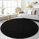 Gifeas Ultra Soft Round Area Rugs for Living Room Bedroom, 6x6 Feet Black Thickened Memory Foam Modern Indoor Circle Carpets, Non-Slip Comfy Circular Rug for Boys Girls Nursery Room Home Decor