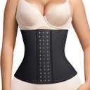 Waist Trainer for Women Latex Underbust Waist Cincher Corset, Tummy Control Corset Sport Girder Hourglass Body Shaper (Black, XL)