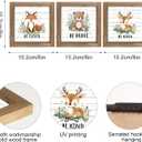 pechpell Set of 3 Woodland Baby Shower Decorations, Wooden Woodland Creatures Nursery Decor Forest Animal Bear Fox Deer Sign, Nature Jungle Theme Wall Art for Home Table Shelf Desk Bedroom Bathroom