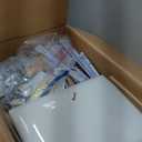 43.5" Fluted Makeup Vanity Desk, Large Glass Top Vanity Table with Mirror & Lights, 10 Drawers, 2 Transparent Glass Cabinets, Dressing Table Set with Stool and Charging Station, Brown