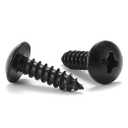 #6 x 5/8" Wood Screw 100Pcs Truss Head Phillips 18-8 (304) Stainless Steel Fast Self Tapping Screws Black Oxide by SG TZH