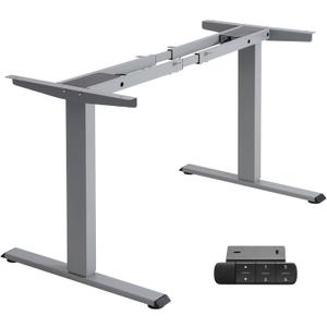 TOPSKY Dual Motor Electric Adjustable Standing for up to 70.8x31.5 Table Tops, 225 lbs Weight Capacity, Computer Desk for Home and Office (Grey Frame only)