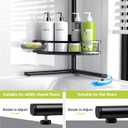 Aitatty Corner Shower Caddy Standing: 4-tier Rustproof Shower Organizer Shelf - Floor Shower Corner Shelf Rack Stand for Bathroom Black