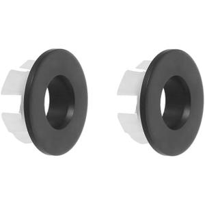 2 Pack Sink Overflow Ring Matte Black Bathroom Vanity Sink Overflow Cover Insert in Round Trim Cap Brass Material