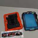 SEYMAC stock Case for iPad mini 7 (A17 Pro) 2024/ Mini 6 8.3'' with Screen Protector Pencil Holder [360 Rotating Hand Strap] &Stand, Drop-Proof Case for iPad mini 7th/6th Generation 8.3", Black+Red