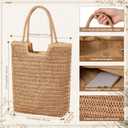 Sanwuta 6 Pack Straw Beach Bags for Women Crochet Tote Bags Bridesmaids Boho Large Woven Tote Bag for Vacation Holiday Summer