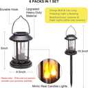 Beautyard Outdoor Solar Candles Lights Flickering Decorative Lantern Stake Lighting for Garden, Backyard, Lawn, Pathway, Patio Accessories and Decor ( 6 Pack , Black )