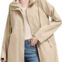 Orolay CHIIONE Long Packable Rain Jacket Women Waterproof Raincoat Relaxed-Fit Lightweight Windbreaker Trench Coat for Women, Travel Rain Coats for Commute, Hiking, Cruise, and Daily Wear, Size: Medium