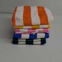 6 Packs Oversized 72x40 Inch Stripe Beach Towel Thin Terry Set Extra Large XL Big Clearance Accessories Essentials Soft Super Absorbent Pool Travel Bath Swim Camping Towels Bulk Men Women Adults Gift (Blue Pink Navy Orange Green Yellow Stripe)