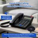 Corded Landline Phone with Caller ID, Landline Phones for Home Office, Speaker Phone with Redial, Speed Dial, Caller Indicator Light Feature, Telephone Landline Phones Adjustable Ringer: High/Low/Off