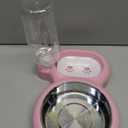 Dog Bowls, Cat Food and Water Bowl Set with Water Dispenser and Stainless Steel Bowl for Cats and Small Dogs - Pink