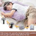 1 MIDDLE ONE Car Pillow for Kids, Memory Foam Cooling Travel Pillow for Car and Adults, Kids Car Pillows for Sleeping on Road Trip, Small Body Pillow for Kid (Cooling Blue)