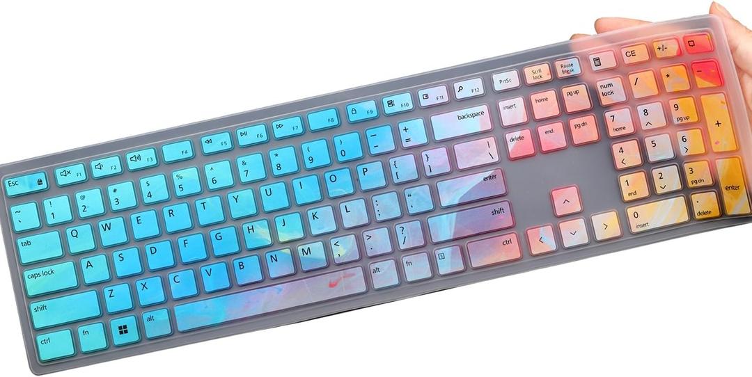 Keyboard Cover for Dell Pro KM5221W KM7321W & Pro KB500 Keyboard, Dell Pro KM5221W Desktop Keyboard Cover Protector-Colorful