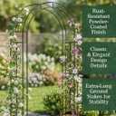 Plow & Hearth Arch Metal Outdoor Garden Arbor 7 Feet Tall Black Iron Trellis for Climbing Plants Outdoor, Wedding Party Arch, Outdoor Patio Decor, 84 inches tall x 45 inches wide x 16 inches deep