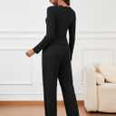 Two Piece Sets for Women Long Sleeve Wide Leg Tracksuits 2 Piece Lounge Sets Winter Casual Sweatsuits Matching Sets (Black, S)