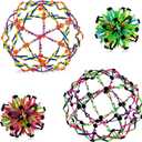 4E's Novelty Expandable Breathing Ball Sphere (4 Pack) Toy for Kids Stress Reliever Fidget Toys Colors May Vary for Yoga Anxiety Relaxation Expands from 5.6" to 12"