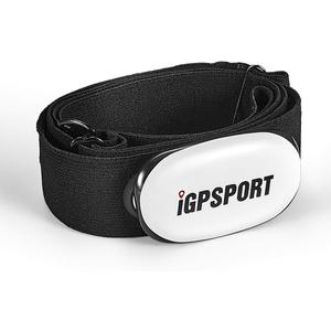 iGPSPORT Heart Rate Monitor Bluetooth & ANT+ for Fitness Training Running Cycling Gym and Compatible with Garmin Polar Wahoo (White)