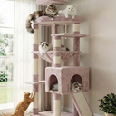 Heybly Heavy Duty Cat Tree, 64.2-Inch Tall Tower for Large Indoor Cats with Widened Structure, Cat Furniture with Big Platforms, Extra-Large Hammock, Sisal Scratching Posts & Board, Muchroom HCT027MU
