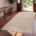 Entryway Rug 3x5, Non Slip Washable Entry Mat Fit Under Door, Thin Soft Low Pile Carpet Area Rugs for Laundry Kitchen, Morning Dawn