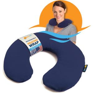 SunnyBay Microwave Heating Pad, Microwavable Heated Neck Pillow for Moist Hot Therapy, Heated Neck and Shoulder Wrap with Flax Seeds Filling and Washable Cover, 12"X12"X2", 2.5 lbs, Navy Blue