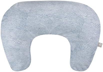 Boppy Nursing Pillow - Ergonomic Bottle & Breastfeeding Pillow with High, Firm, Large Area, Water-Repellent Cushion with Washable Cover; Baby Safety Alliance Verified - Blue Speckled Current