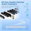 TERENCE P50 88 Key Weighted Keyboard Full Size Weighted Keyboard Piano 88 Keys with 2 * 25W Stereo Speakers,Digital Keyboard with Bluetooth,MIDI,Pedal,Audio/Video Recording,for Beginners and Advances
