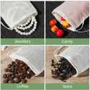 Dimeho 200 Pack Muslin Bags Cotton Drawstring Bags 6 x 4 Inches Canvas Linen Bag Reusable Sachet Bag Multipurpose Empty Gift Pouch for Tea Jewelry Wedding Party Home Supplies Favors Storage