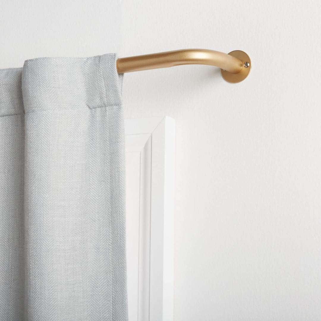 EXCLUSIVE HOME Holden Wrap Around 1" Curtain Rod, Gold, Adjustable 52"-72"
