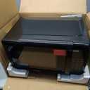 Emerson MW7302B Compact Countertop Microwave Oven with Touch Control, LED Display, 700W, 10 Power Levels, 6 Auto Menus, Glass Turntable and Child Safe Lock, 0.7 Cu., Ft. Black