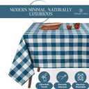 Buffalo Plaid Check 52"x70" Tablecloth 100% Cotton Washable Rustic Rectangle Table Cover Decorative for Gifts, Dining, BBQ, Buffet Parties & Camping - Teal