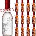 Sieral 12 Pcs Christmas Coquito Swing Top Glass Bottle with Lid 5 oz Clear Flip Top Beer Brewing Bottle with Airtight Cap Heat Shrink Cap and Rope for Homemade Milk Eggnog Drinks Xmas Party(Snowflake)