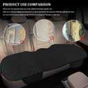 Linen Back Car Seat Cover, Rear Seat Pad, Anti-Slip Long Bottom Rear Seat Cover Protector with Storage Pockets, Breathable Comfortable Rear Cushion Cover Universal for Car (Black silver, Back)