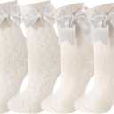 Bows Socks Women Ankle Socks Womens Crew Socks Satin Bow White Ruffle Frilly Cotton Princess Lace Ankle Dress Socks
